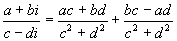 Division if complex numbers