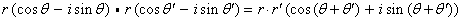 Product in polar representation