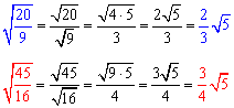 Radicals with Fractions