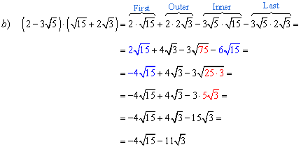 Multiply radical expressions sol