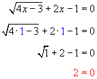 Equation with one radical