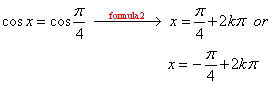 Trigonometric equation solution