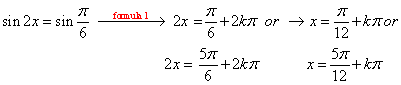 Trigonometric equation solution