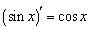 Derivative of sin(x)