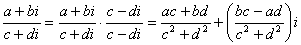 division of complex numbers
