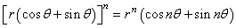 de Moivres theorem