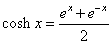 hyperbolic functions formula