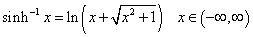 inverse hyperbolic functions formula