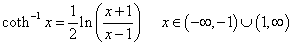 inverse hyperbolic functions formula