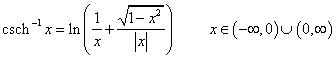 inverse hyperbolic functions formula