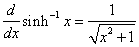 hyperbolic derivatives  formula