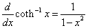 hyperbolic derivatives  formula