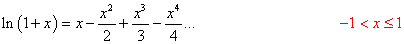 Series for exponential and logarithmic functions