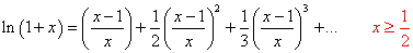 Series for exponential and logarithmic functions