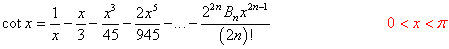 Series for trigonometric functions