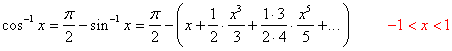 Series for trigonometric functions