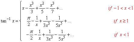 Series for trigonometric functions