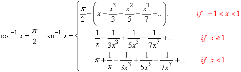 Series for trigonometric functions