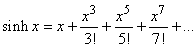 Series for hyperbolic functions