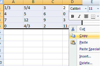 input matrix example 3